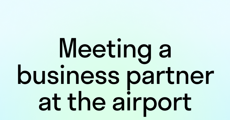 Диалог: Встреча делового партнера в аэропорту (Meeting a business partner at the airport)