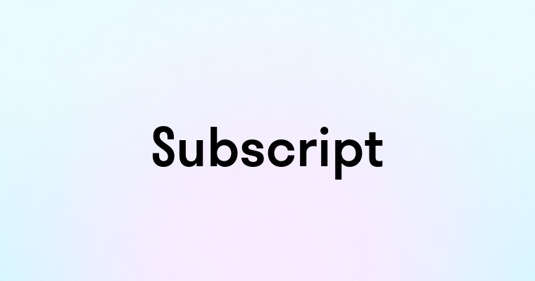 Subscript