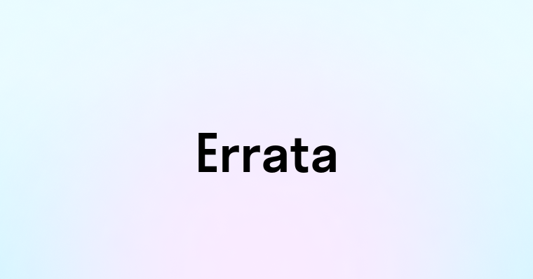 Errata