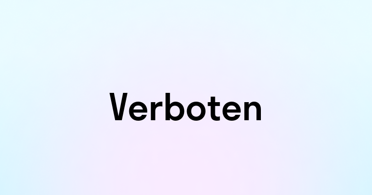 Verboten