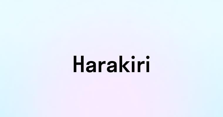 Harakiri