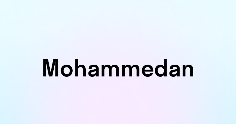 Mohammedan