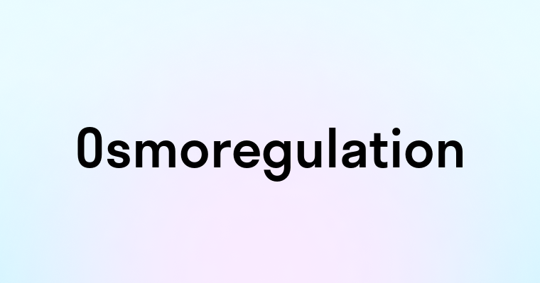 Osmoregulation