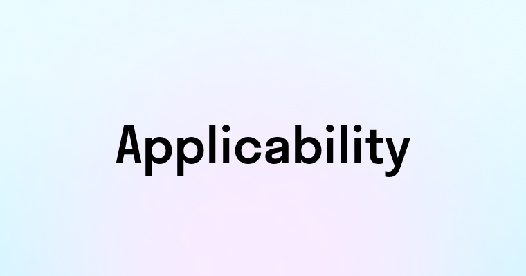 Applicability