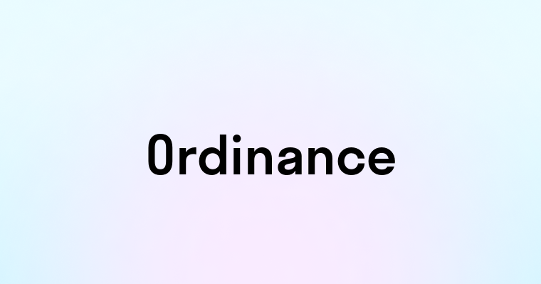 Ordinance