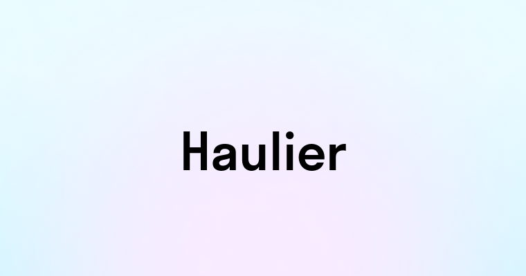 Haulier