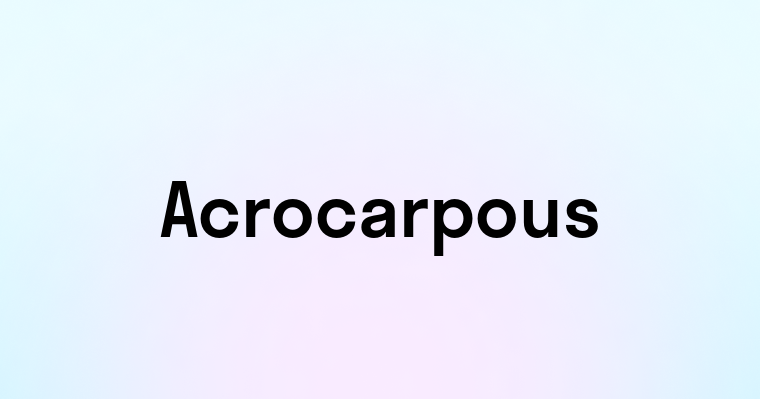 Acrocarpous