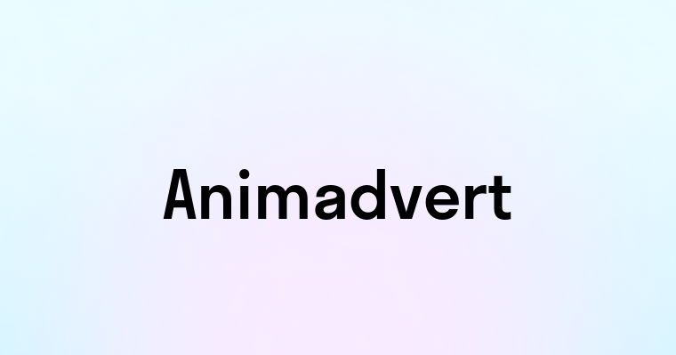 Animadvert