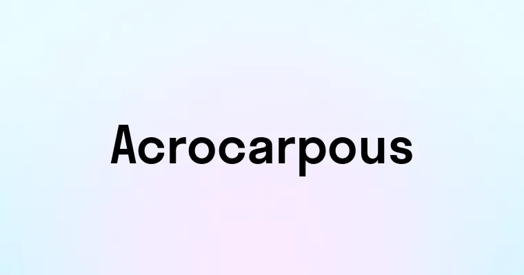 Acrocarpous