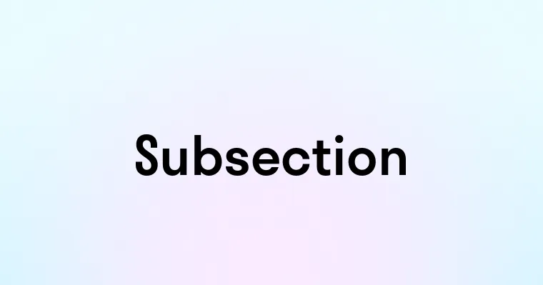 Subsection