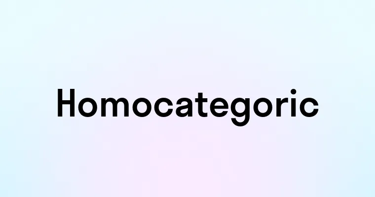 Homocategoric