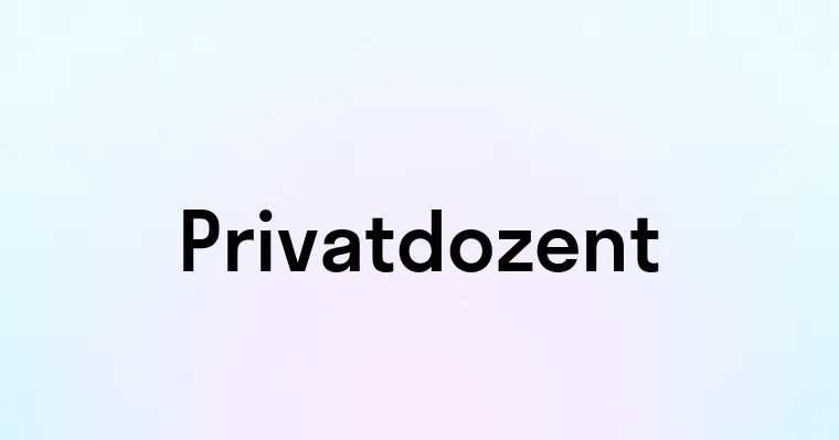 Privatdozent