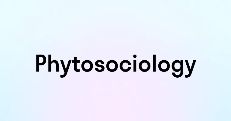 Phytosociology