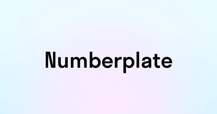 Numberplate