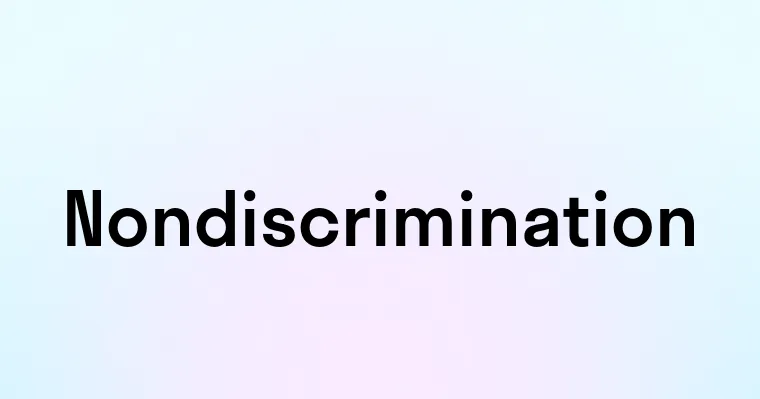 Nondiscrimination