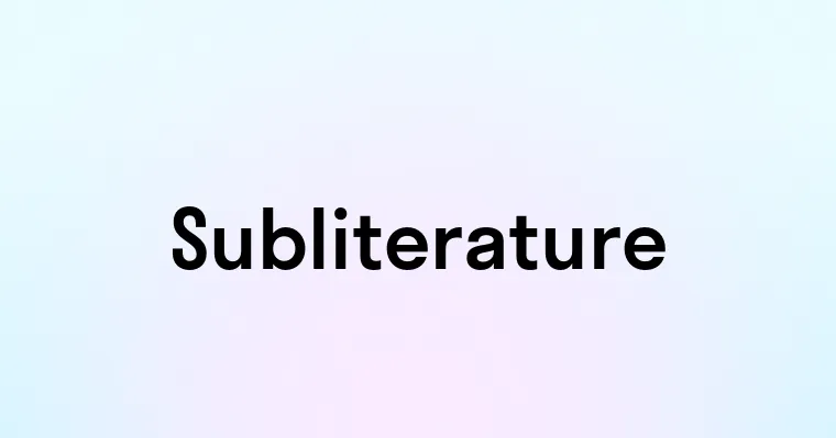 Subliterature