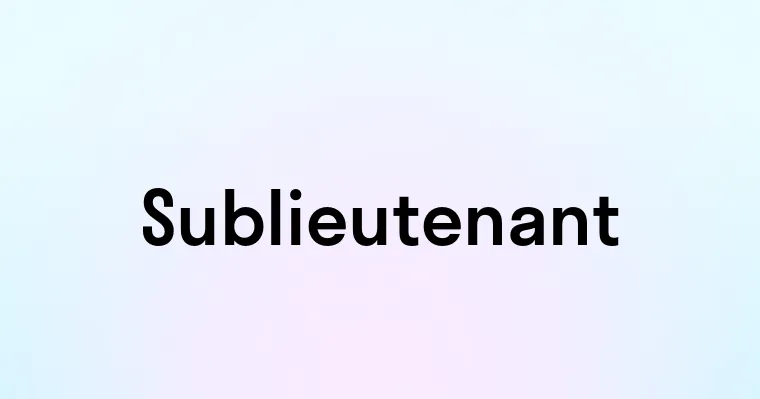 Sublieutenant