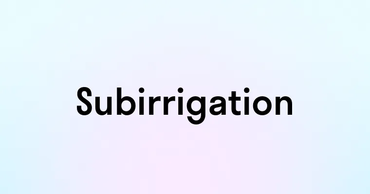 Subirrigation