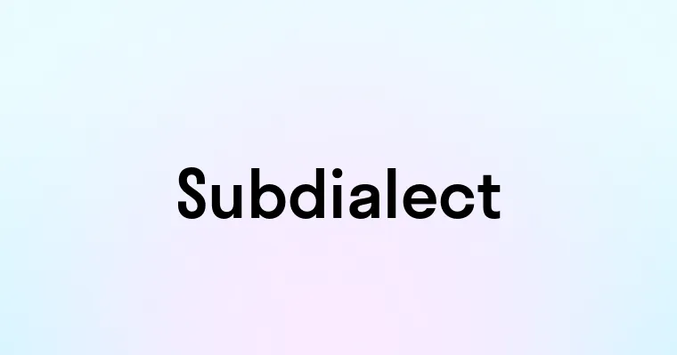 Subdialect