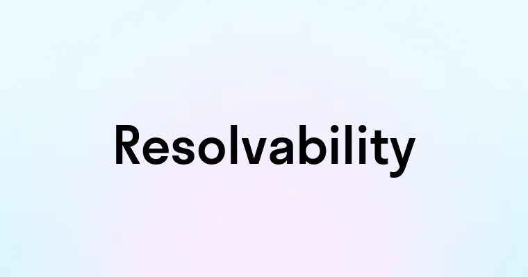 Resolvability