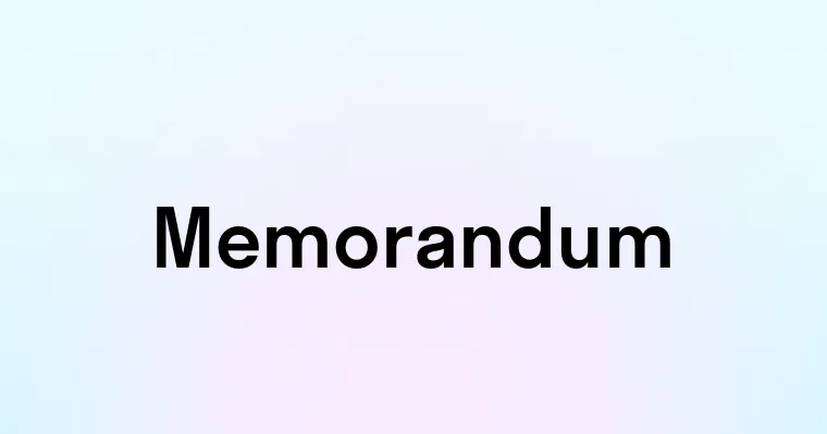 Memorandum