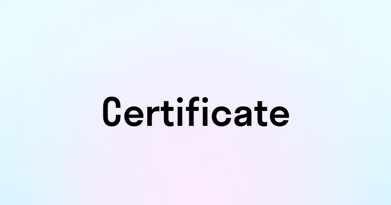 Certificate