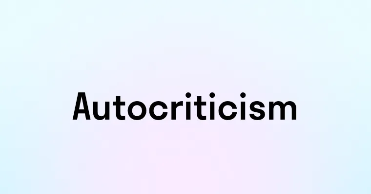 Autocriticism