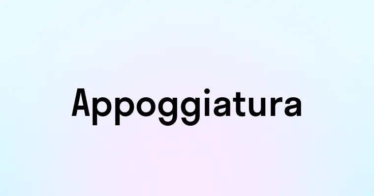 Appoggiatura