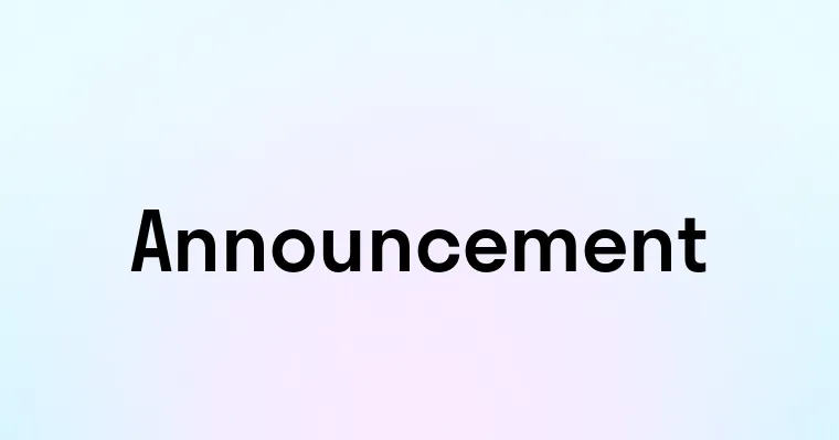 Announcement