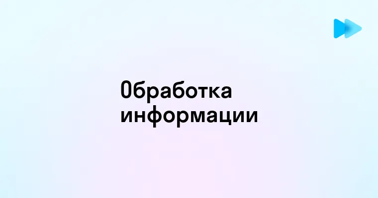 Методы и инструменты обработки информации в современном мире