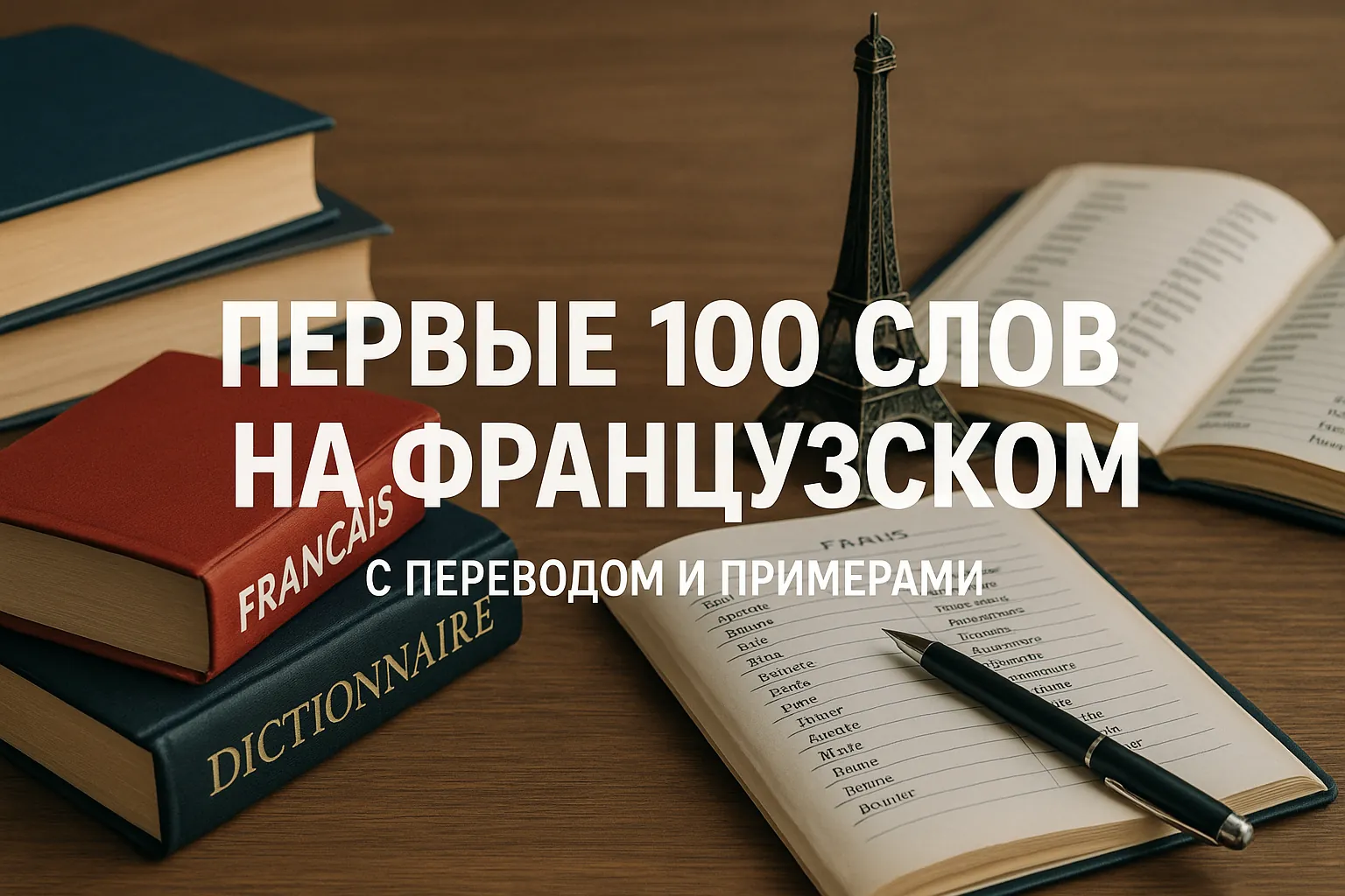 Первые 100 слов на французском: с переводом и примерами