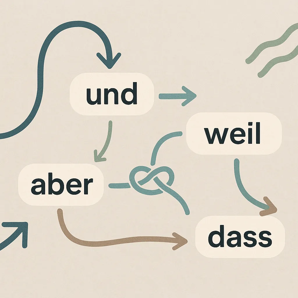 Союзы в немецком языке: und, aber, weil, dass и др.