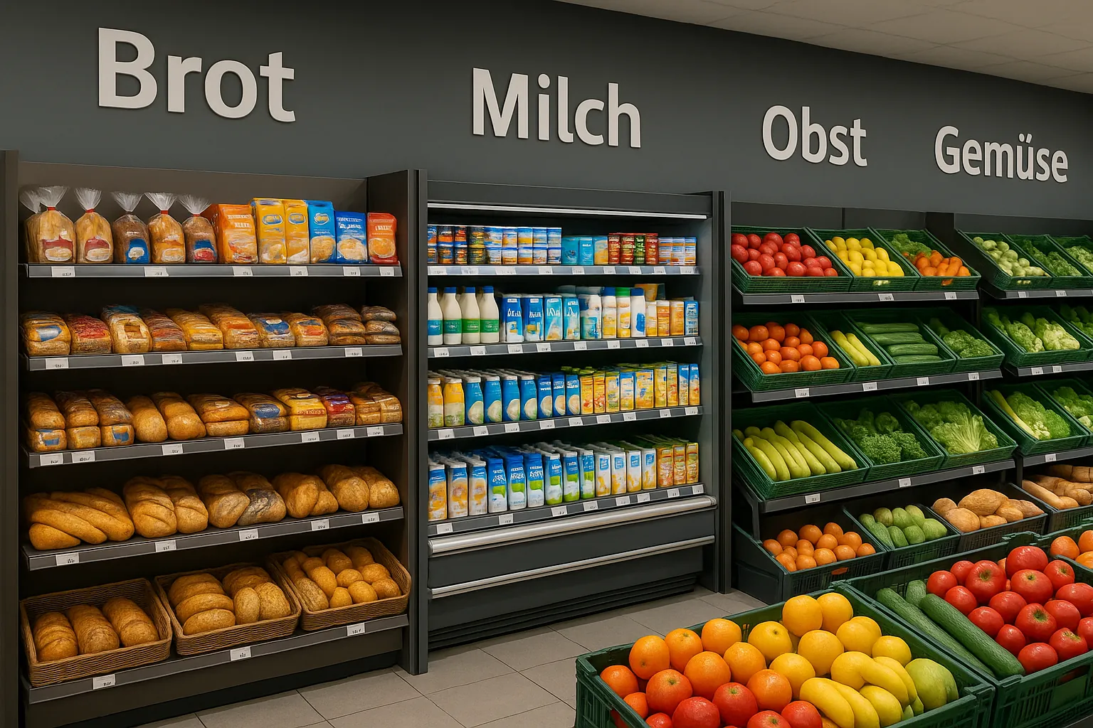 Продукты в супермаркете: лексика на немецком