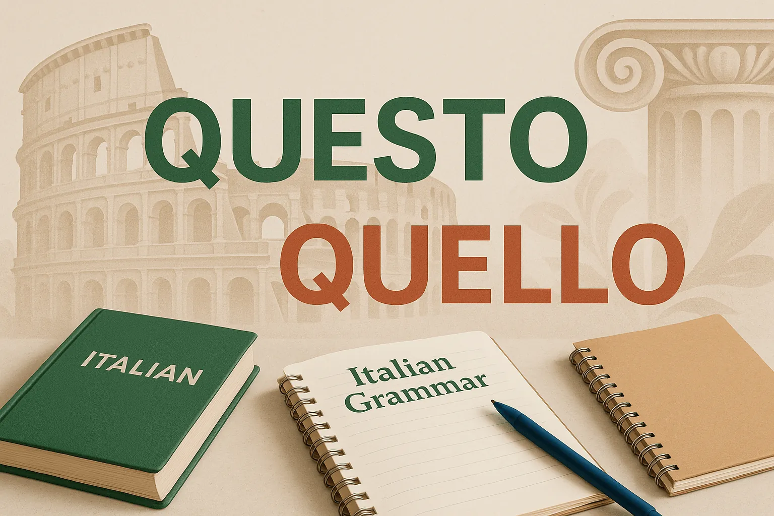 Указательные местоимения: questo, quello и другие