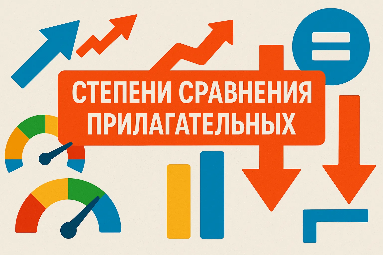 Степени сравнения прилагательных: больше, меньше, так же