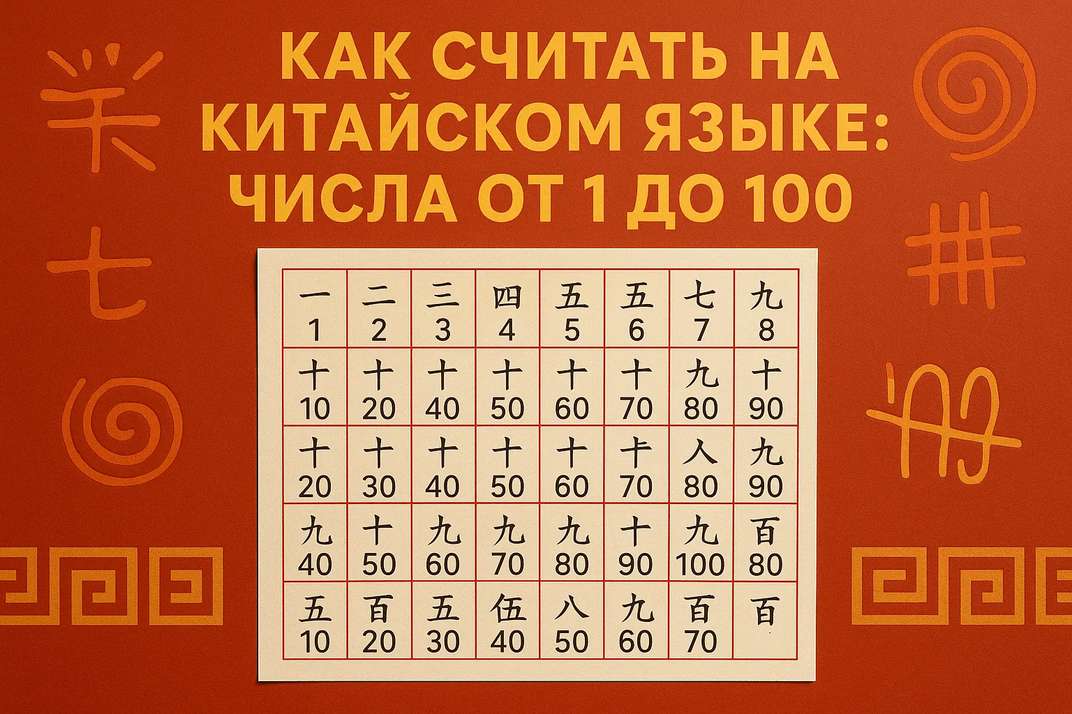 Как считать на китайском языке: числа от 1 до 100