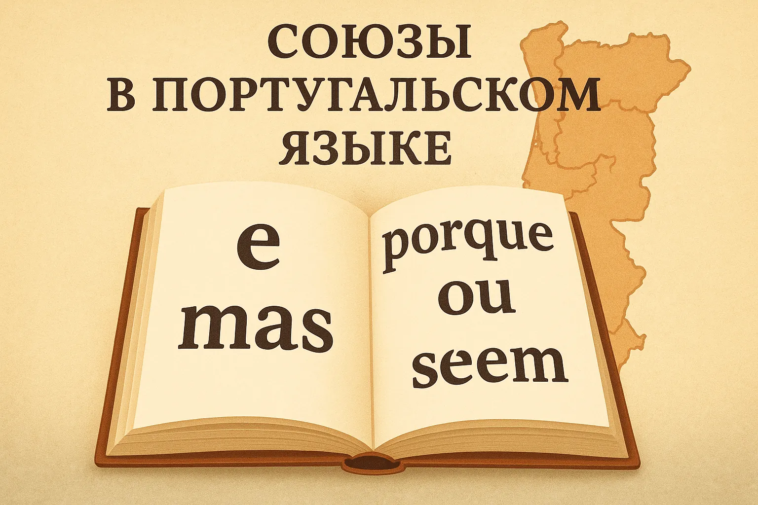 Союзы в португальском языке: e, mas, porque и другие