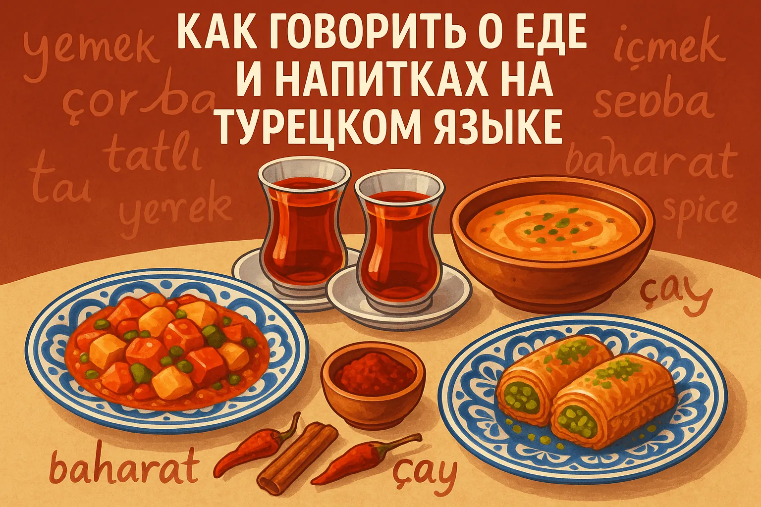 Как говорить о еде и напитках на турецком языке