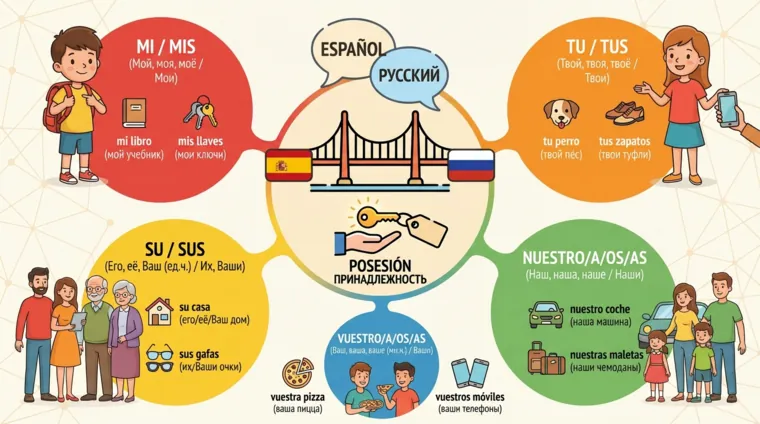 Притяжательные местоимения в испанском языке с примерами