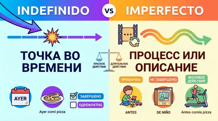 В чём разница между Indefinido и Imperfecto в испанском