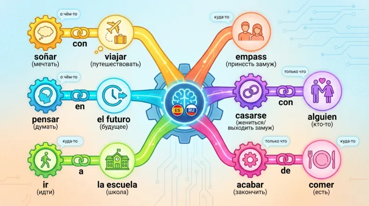 Глаголы с предлогами в испанском языке: частые конструкции