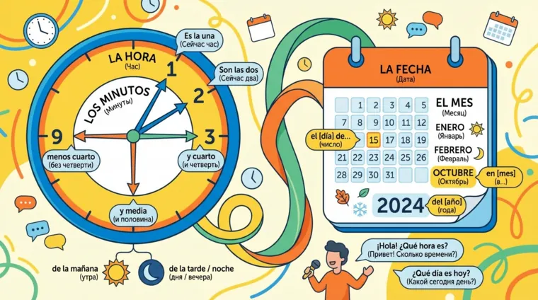 Как правильно говорить о времени и дате на испанском языке