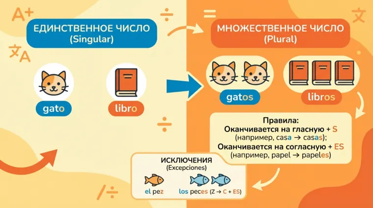 Единственное и множественное число в испанском языке