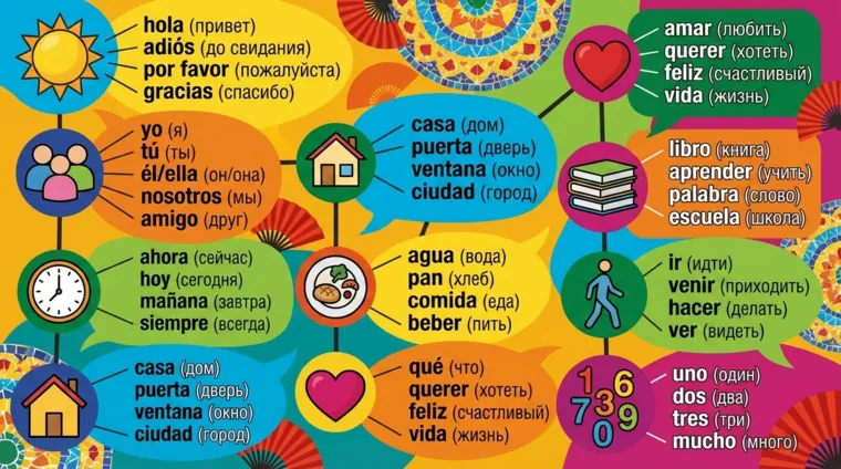 100 самых популярных испанских слов с переводом