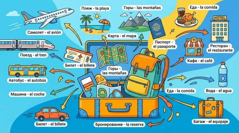 Лексика по теме «Путешествия» на испанском языке