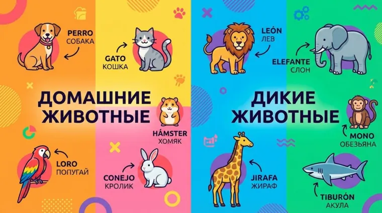 Животные на испанском языке: домашние и дикие