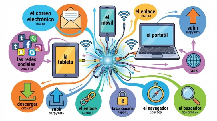 Лексика по теме «Интернет и технологии» на испанском