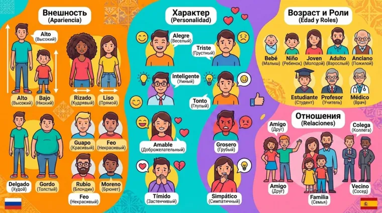 Лексика для описания людей на испанском