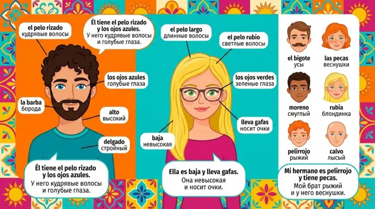 Внешность на испанском языке: словарь с примерами