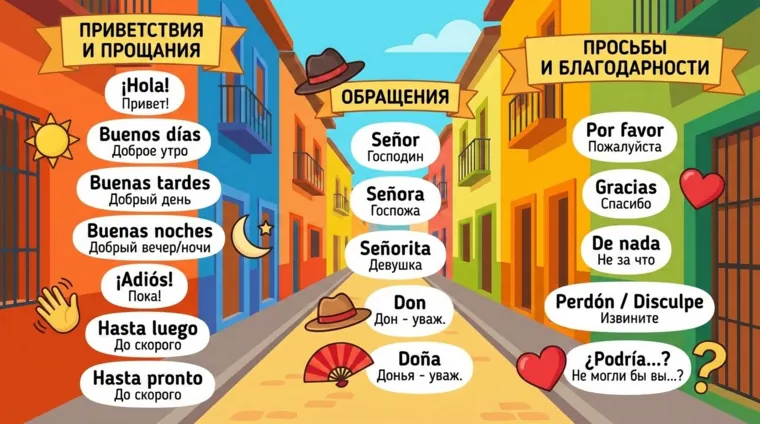 Вежливые фразы и обращения на испанском